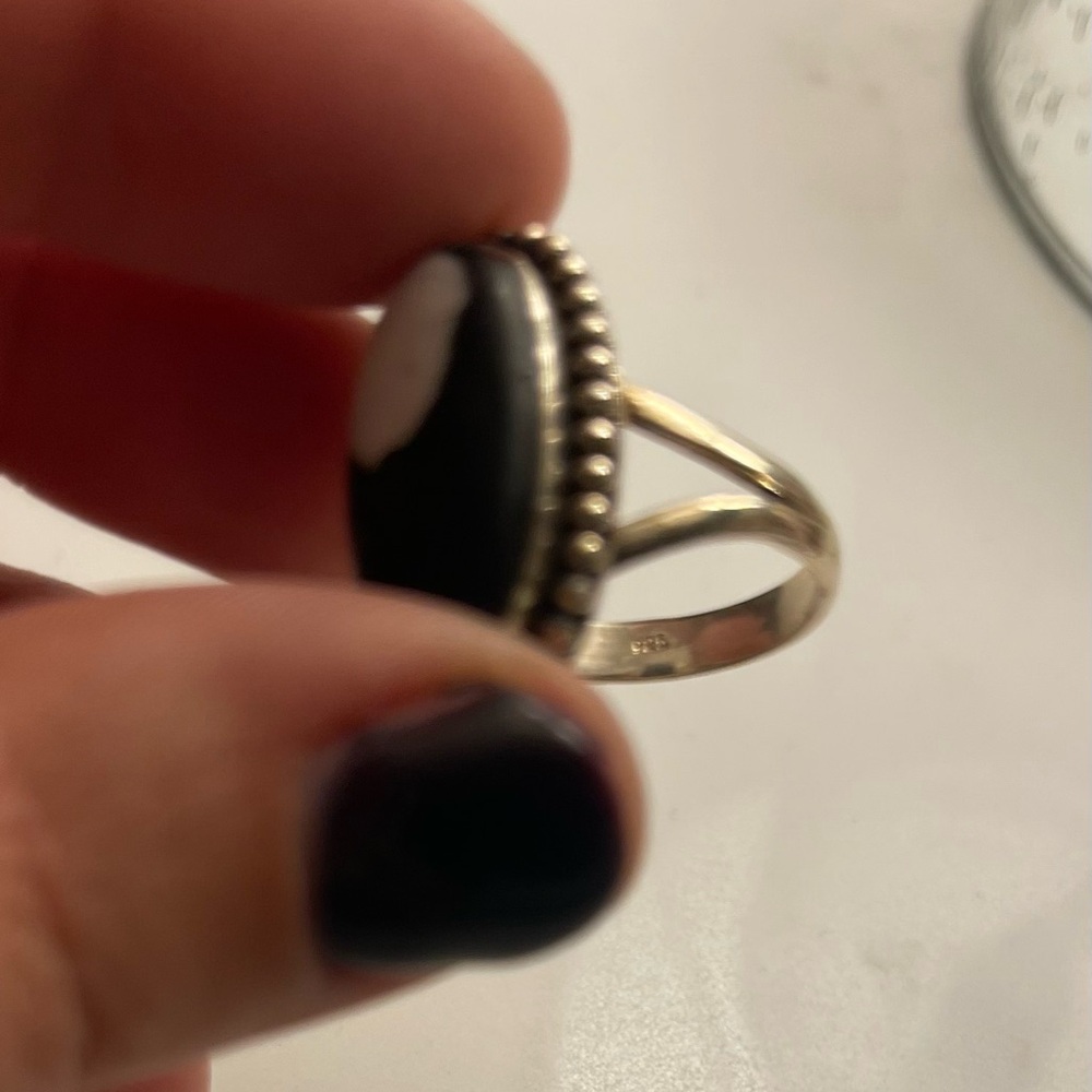 Buffalo Turquoise Sterling Silver Ring, Size 9.5 - Picture 6 of 6